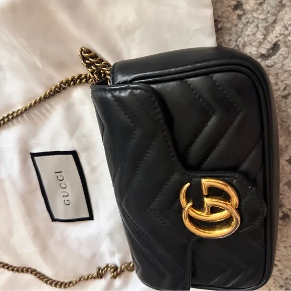 Gucci super mini marmont black bag - Picture 3 of 15